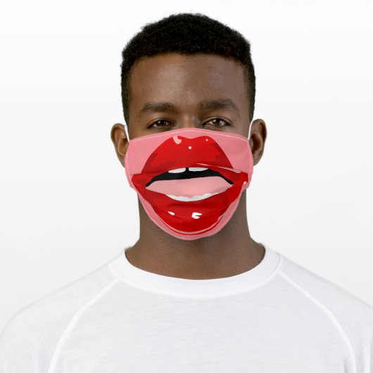 Funny Corona Face Mask With Big Lips / Mouth (Worn)