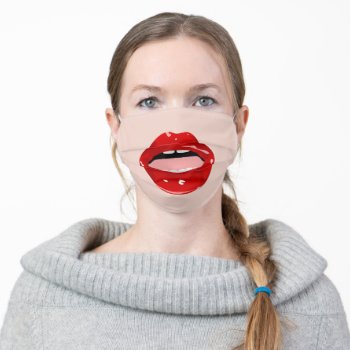 Funny Corona Face Mask With Lips (fair Skin Type) by shirts4girls at Zazzle