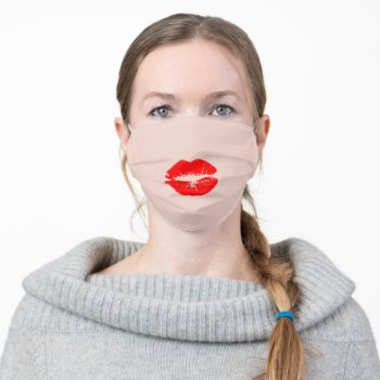 Funny Corona Face Mask With Sexy Kiss Lips by shirts4girls at Zazzle