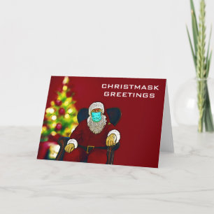 Funny Coronavirus Covid Christmas Santa Face Mask Card