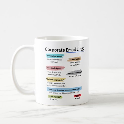 Funny Corporate email lingo Coffee Mug