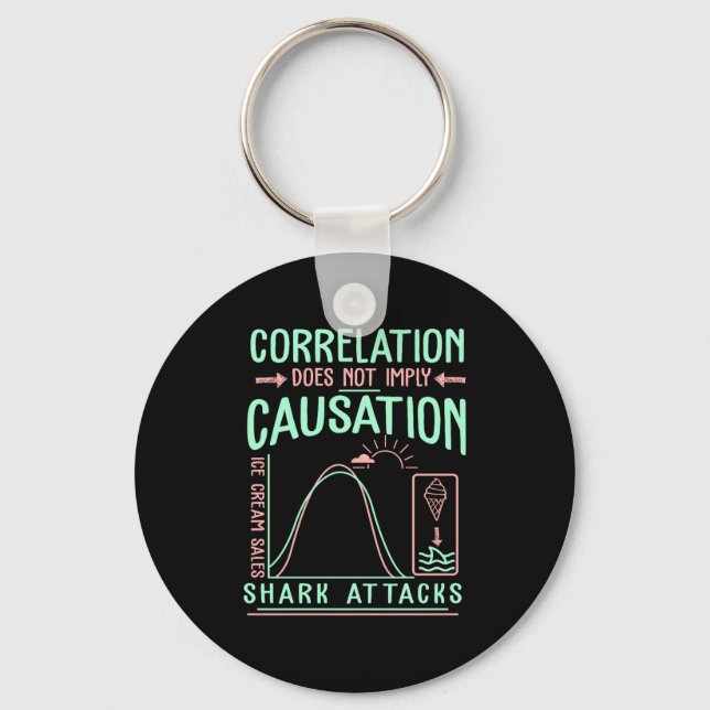 Funny Correlation Does Not Imply Causation Premium Keychain (Front)