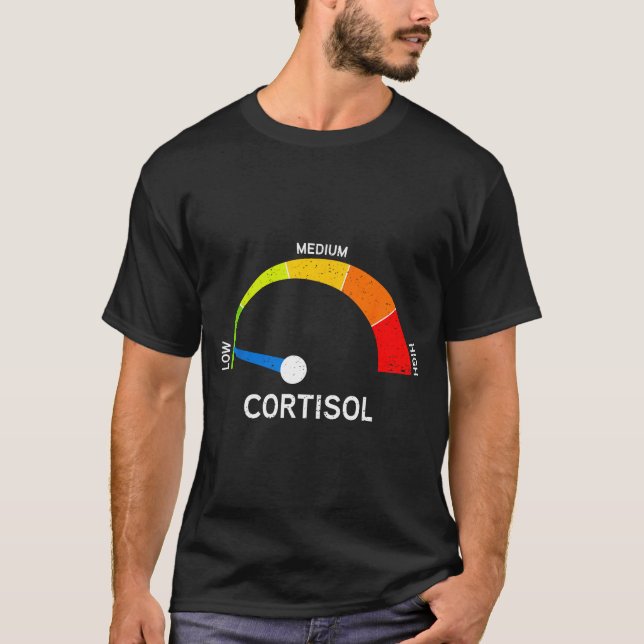 Funny cortisol level speedometer stress meme  T-Shirt (Front)