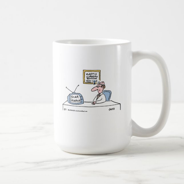 Funny Cosmetic Plastic Surgeon Cartoon Coffee Mug (Right)