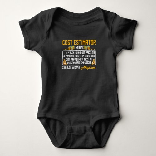 Funny Cost Estimator Job Definition Money Data Baby Bodysuit