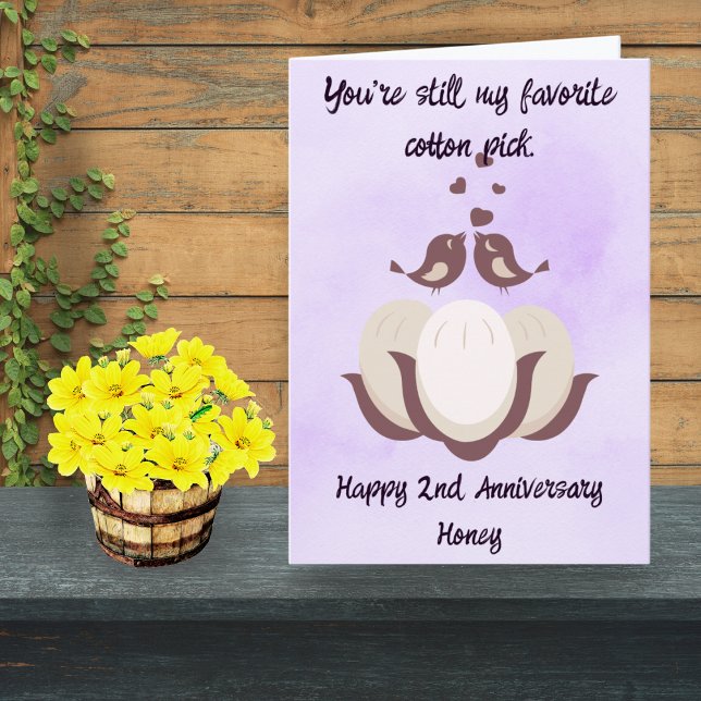 Funny Cotton Anniversary Card for Husband Pun (Creator Uploaded)