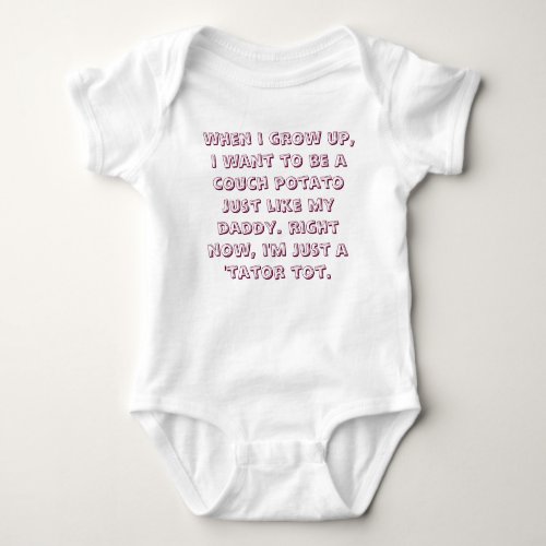 Funny Couch Potato Baby Bodysuit