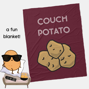 Funny "Couch Potato" Binge Watching Introvert Cozy Fleece Blanket