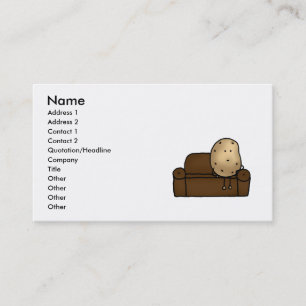 Funny Couch Potato Cartoon Design Business Card