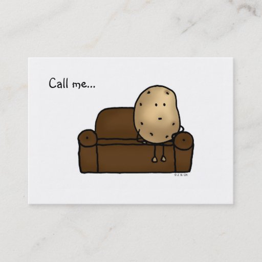 Customizable Call me...( funny couch potato ) business card templates