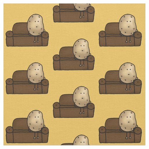 Funny Couch Potato Cartoon Design   Fabric