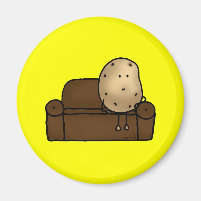 Funny Couch Potato Cartoon Design   Magnet (Front)
