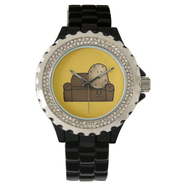 Funny Couch Potato Cartoon Design   Watch (Front)