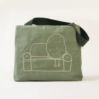 funny couch potato cartoon tote