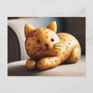 Funny Couch Potato Cat Lounges on the Couch Postcard