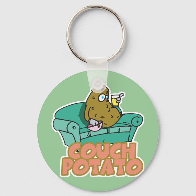 Funny Couch Potato Keychain (Front)