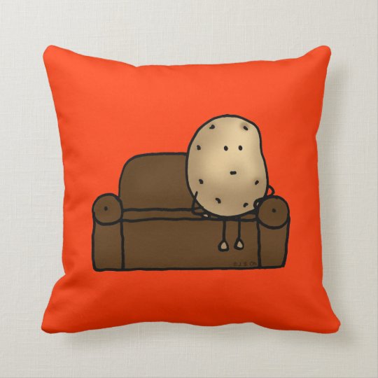 Funny Couch Potato Throw Pillow Zazzle Com