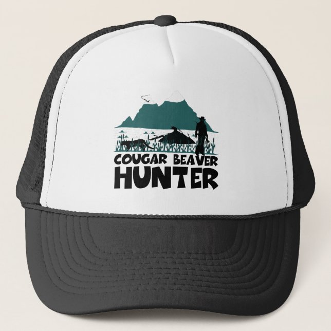 Funny cougar trucker hat (Front)