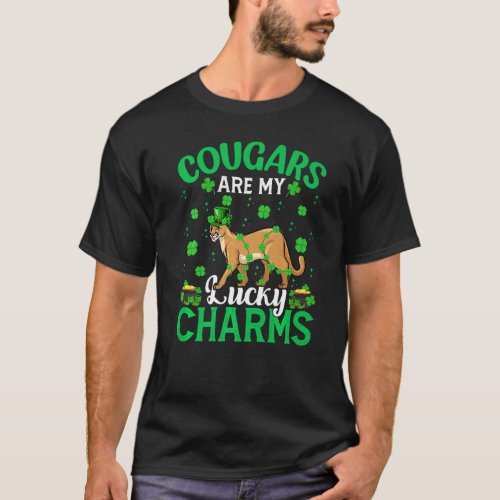 Funny Cougars Are My Lucky Charms Cougar St Patric T_Shirt