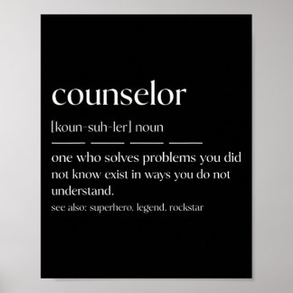 Funny Counselor Noun Mental Health Counselor Poster