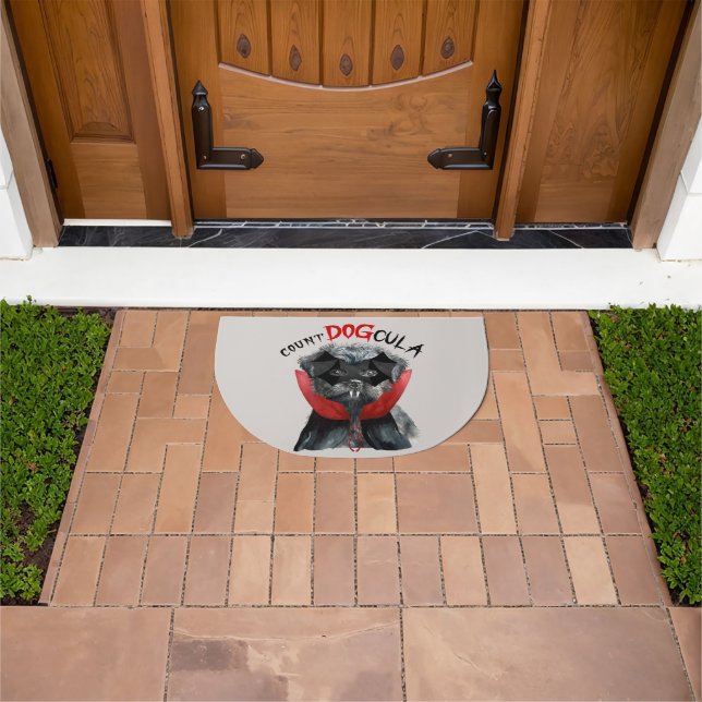 Funny Count DOGcula  Affenpinscher Halloween Dog Doormat (Outdoor)