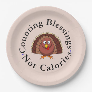 Funny Counting Blessings Not Calories Thankful Paper Plates