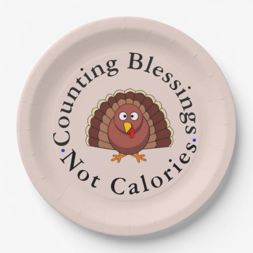Funny Counting Blessings Not Calories Thankful  Paper Plates