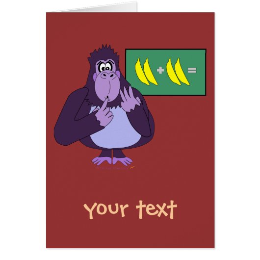 Funny Counting Gorilla Math Custom Cards (Front)