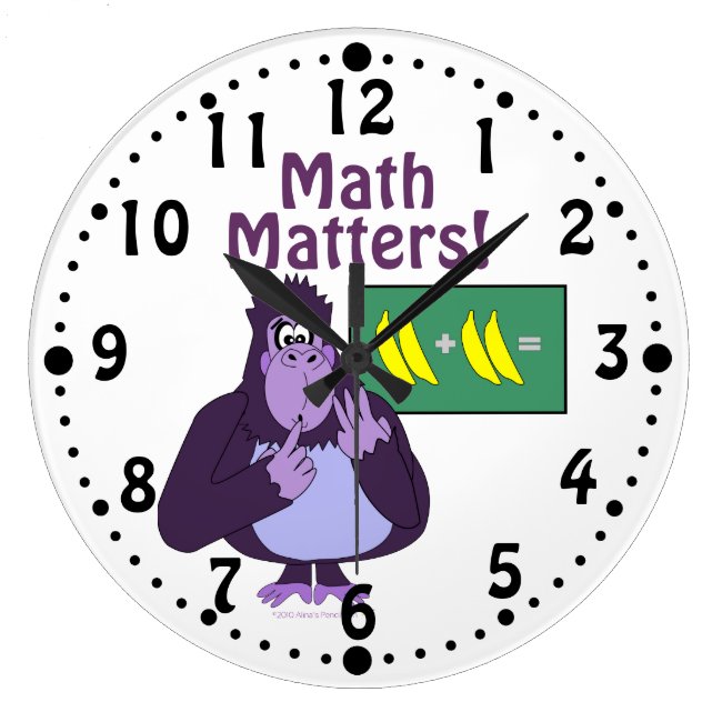 Funny Counting Gorilla Math Matters Custom Clock