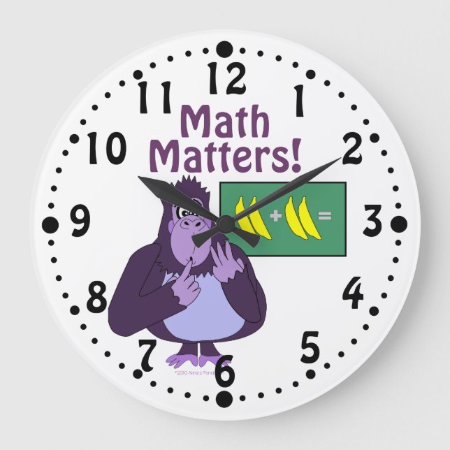 Funny Counting Gorilla Math Matters Custom Clock (Front)