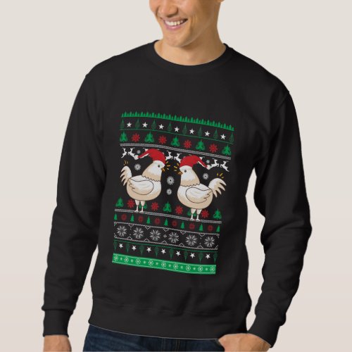 funny Country Christmas chickens Holiday Sweatshirt