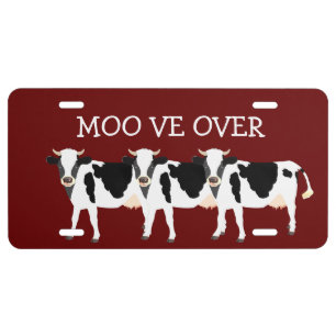 Funny Country Cow Mooove Over License Plate