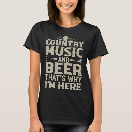 Funny Country Music Design For Men Women Country M T_Shirt