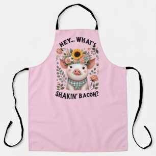 Funny Country pig farm word art Apron