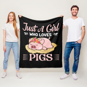 Funny Country Pig Lovers Fleece Blanket