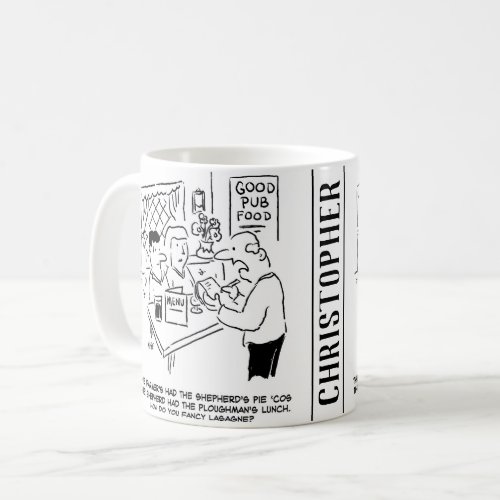 Funny Country Pub Meal Cartoon Coffee Mug