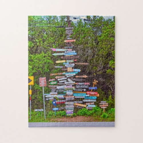 Funny Country Sign Wimberley TX Jigsaw Puzzle