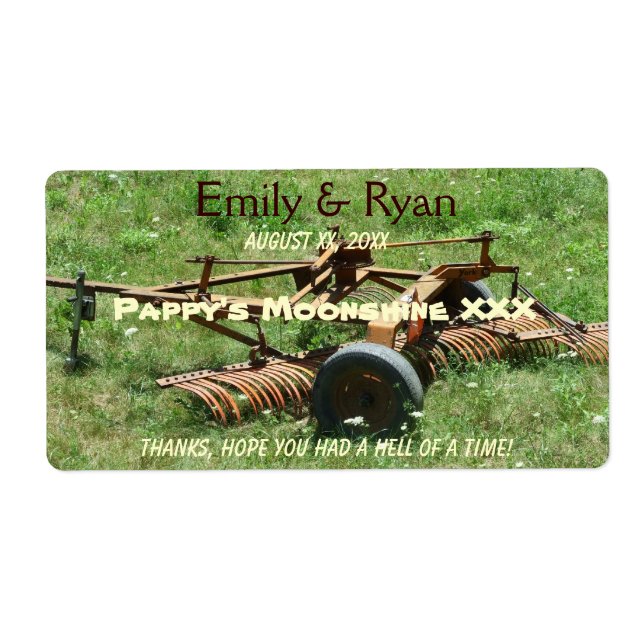 Funny, Country Western, Beer / Wine Label (Front)