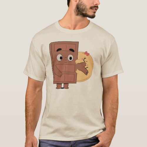 Funny Couple Love Pancake Eating Choco  T_Shirt