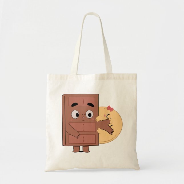 Funny Couple Love Pancake Eating Choco  Tote Bag (Front)
