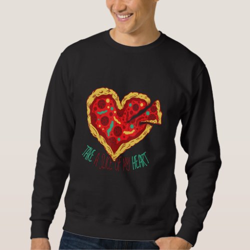 Funny Couple Love Relationship Pizza Heart Cooking Sweatshirt