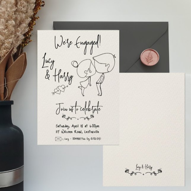 Funny Couple minimal engagement Invitation (Creator Uploaded)