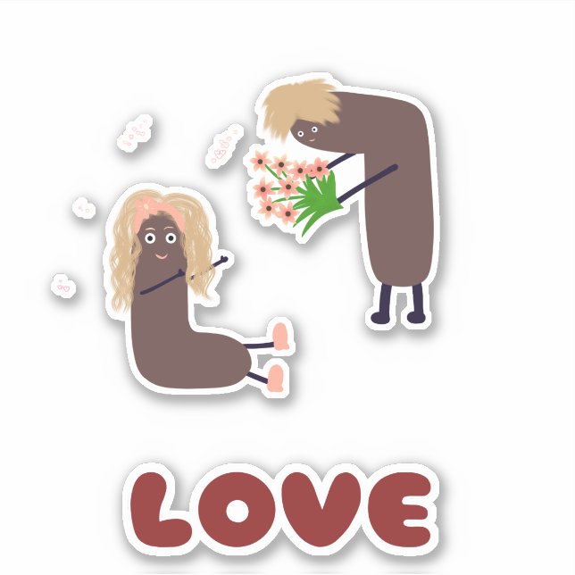 Funny couple sticker (Front)