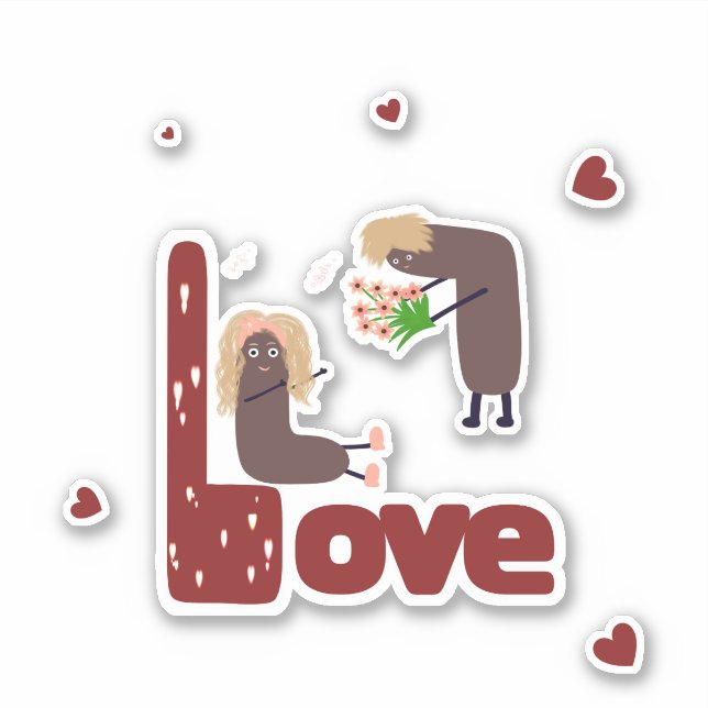 Funny couple sticker (Front)
