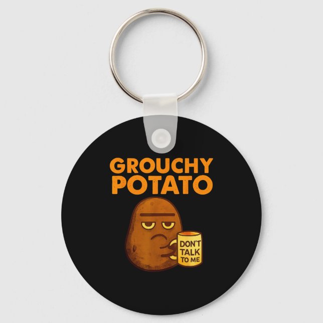 Funny Couple Sweet Tato &amp; Grouchy Tato  Keychain (Front)