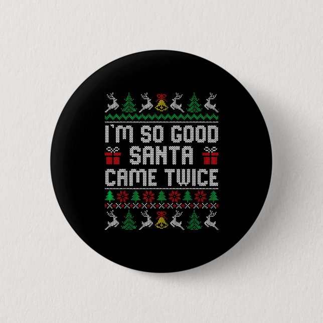 Funny Couple Ugly Christmas Sweater For Men Women  Button (Front)