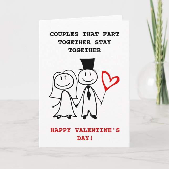 Funny Couple Valentines Day Holiday Card (Front)