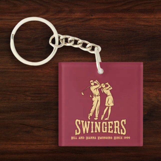 Funny Couple's Custom Golf Gift Matching Keychain (Creator Uploaded)