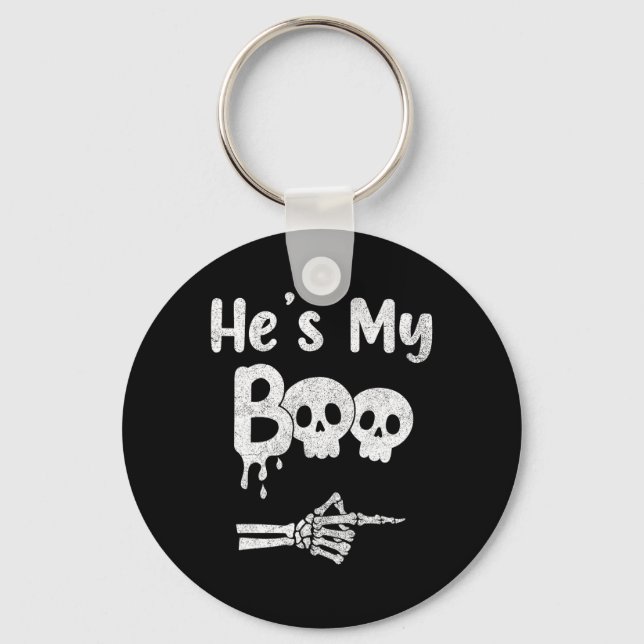 Funny Couples Halloween Matching Costumes  Keychain (Front)