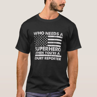 Funny Court Reporter Superhero Vintage Tee For Men